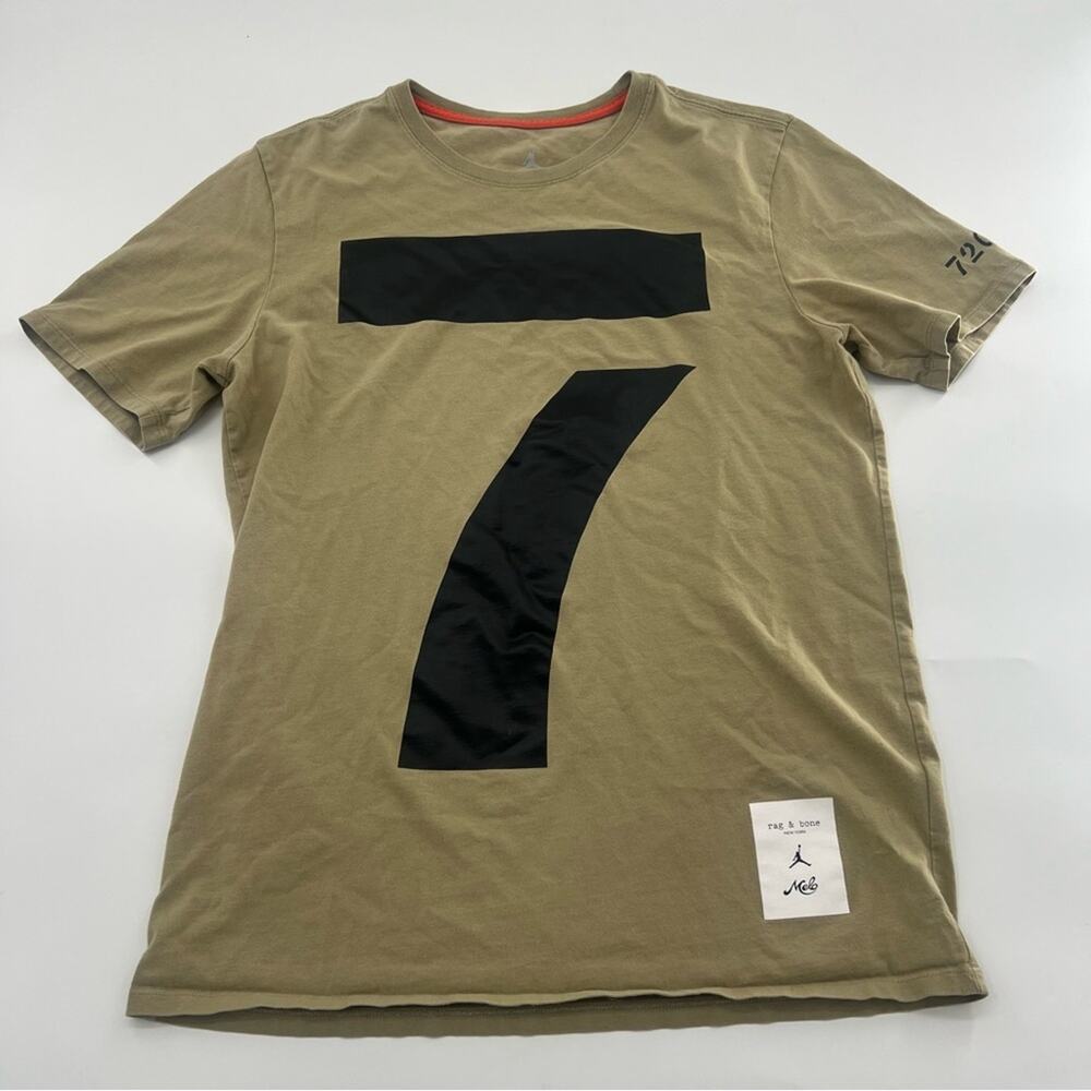 RARE Jordan X Rag & Bone Men’s T Shirt Green 7 Short Sleeve Carmelo Anthony Melo